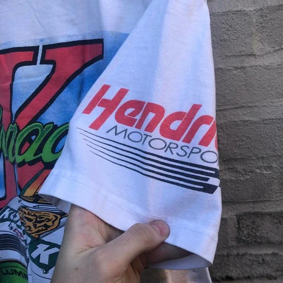 vintage 1994 nascar KODIAK TOBACCO ken schrader AOP all over print tee shirt L - Picture 4 of 4